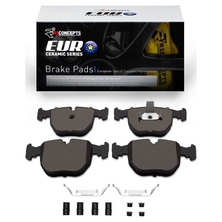 Euro Ceramic Brake Pads & Hardware Kit, 1995-2006 Fits Multiple Makes/Models, Position: Front