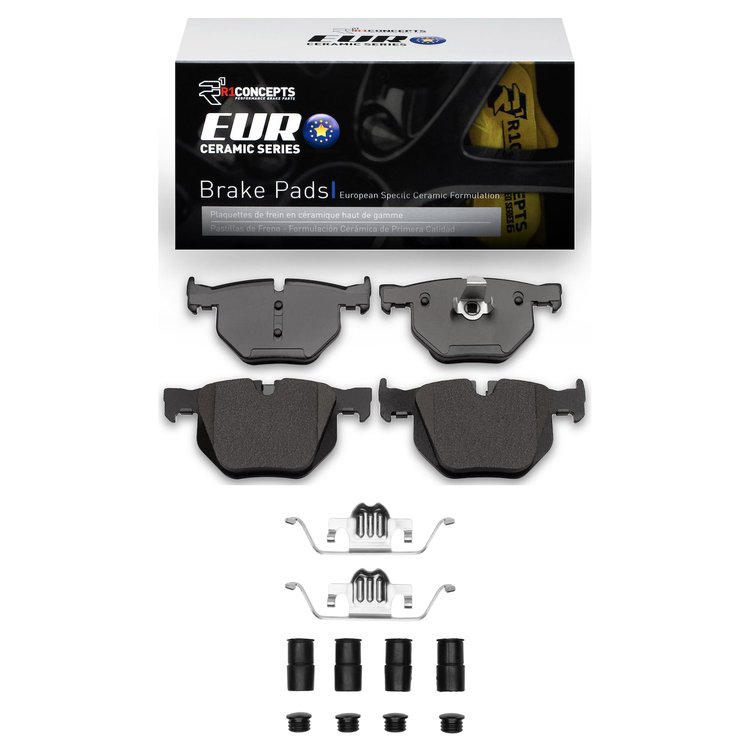Euro Ceramic Brake Pads & Hardware Kit, 2004-2010 BMW, Position: Rear