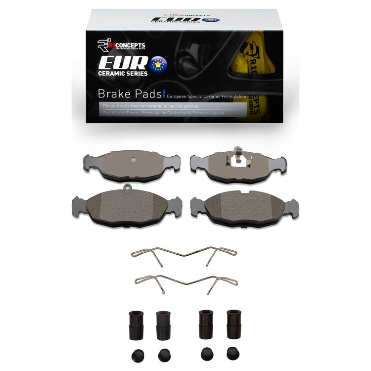 Euro Ceramic Brake Pads & Hardware Kit, 1995-1999 Fits Multiple Makes/Models, Position: Front & Rear