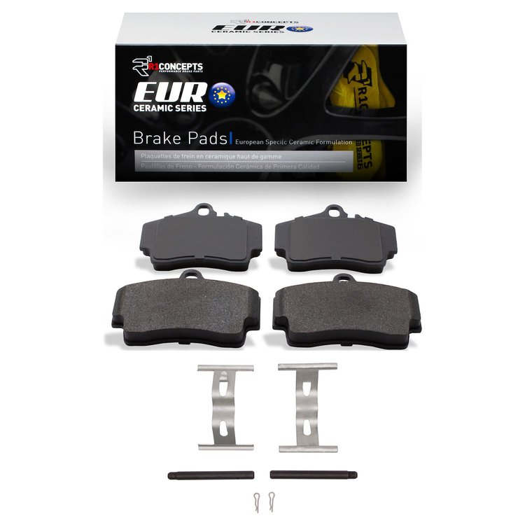 Euro Ceramic Brake Pads & Hardware Kit, 1997-2012 Audi/Porsche/Volkswagen, Position: Rear