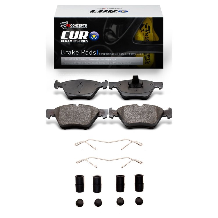 Euro Ceramic Brake Pads & Hardware Kit, 1996-2008 Fits Multiple Makes/Models, Position: Front