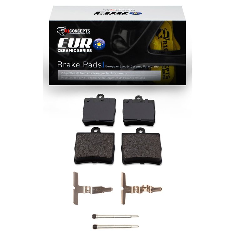 Euro Ceramic Brake Pads & Hardware Kit, 1996-2015 Fits Multiple Makes/Models, Position: Rear
