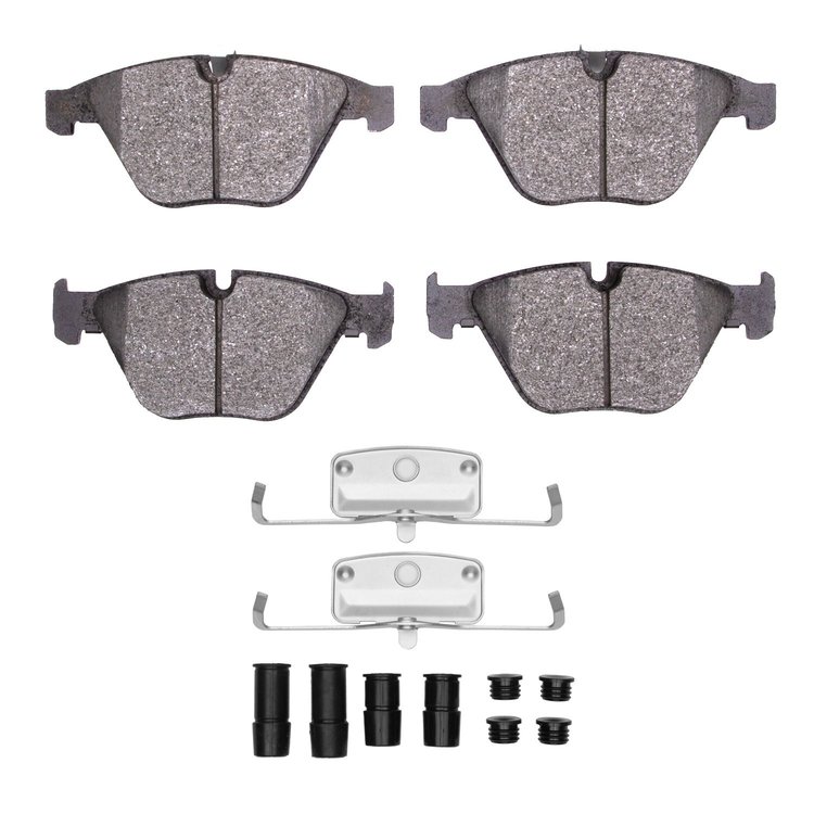 Euro Ceramic Brake Pads & Hardware Kit, 2007-2016 BMW, Position: Front