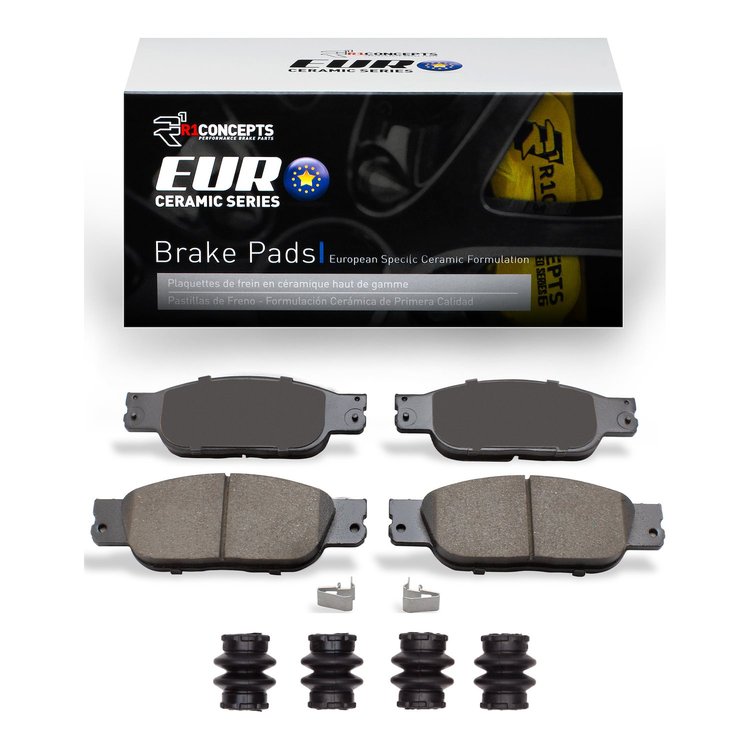 Euro Ceramic Brake Pads & Hardware Kit, 2003-2005 Jaguar, Position: Front