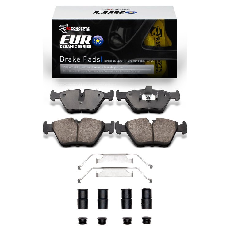 Euro Ceramic Brake Pads & Hardware Kit, 2001-2010 BMW, Position: Front