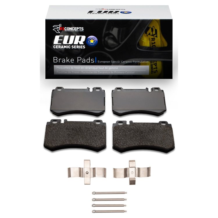 Euro Ceramic Brake Pads & Hardware Kit, 2003-2011 Mercedes-Benz, Position: Rear