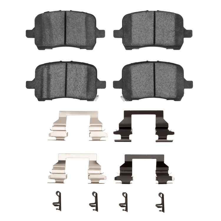 Euro Ceramic Brake Pads & Hardware Kit, 2004-2012 GM, Position: Front