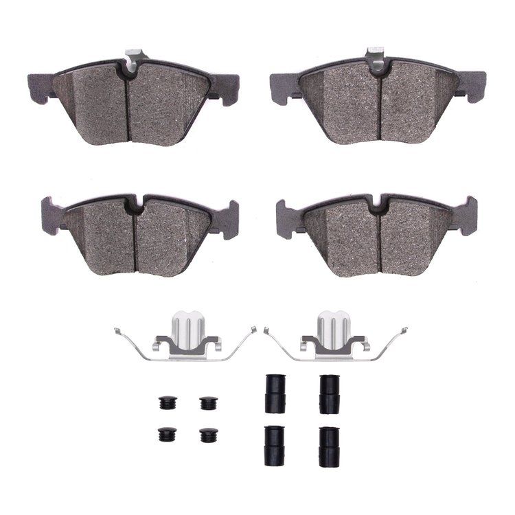 Euro Ceramic Brake Pads & Hardware Kit, 2004-2010 BMW, Position: Front