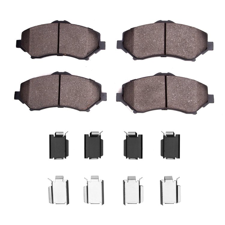 Euro Ceramic Brake Pads & Hardware Kit, 2007-2018 Fits Multiple Makes/Models, Position: Front