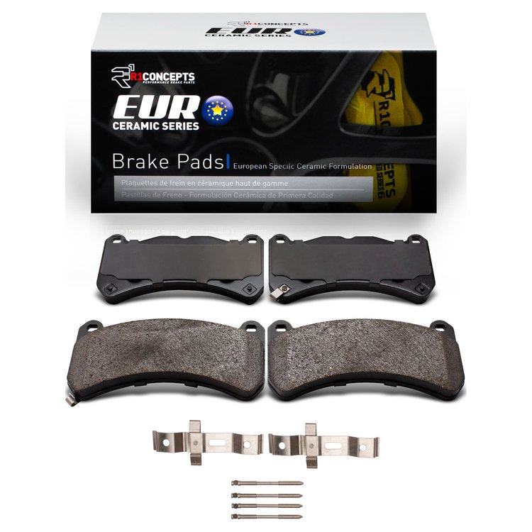 Euro Ceramic Brake Pads & Hardware Kit, 2008-2021 Fits Multiple Makes/Models, Position: Front