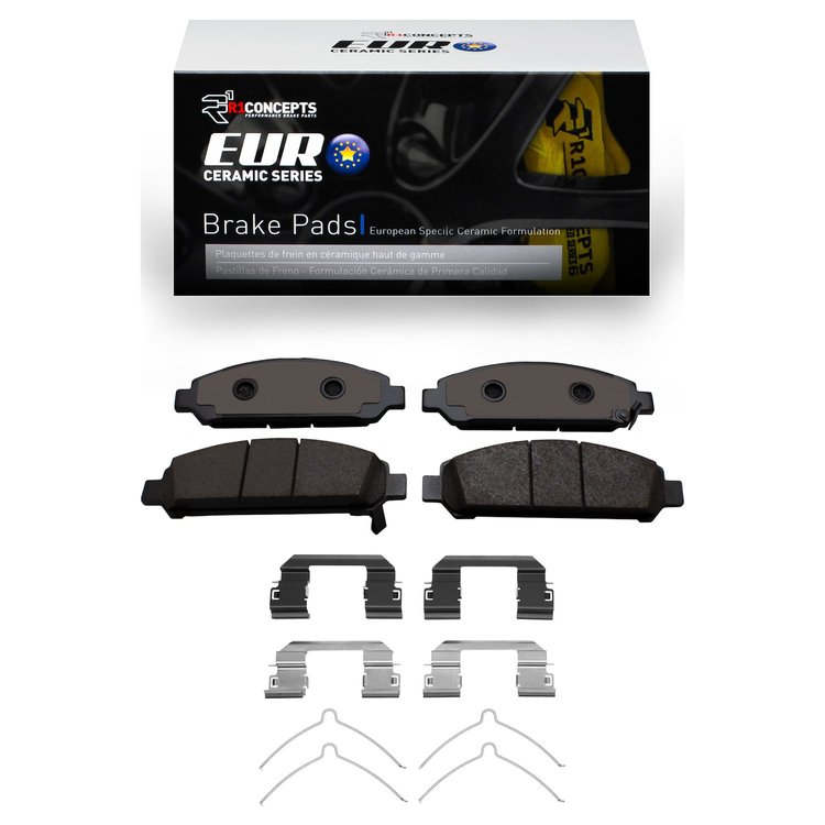 Euro Ceramic Brake Pads & Hardware Kit, 2009-2015 Lexus/Toyota/Scion, Position: Front