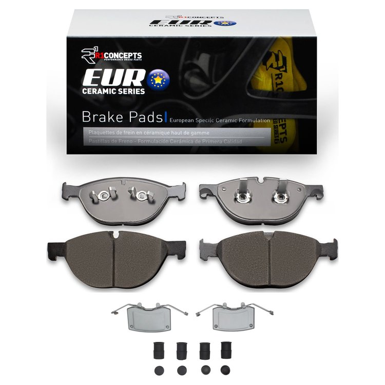 Euro Ceramic Brake Pads & Hardware Kit, Fits Select Jaguar, Position: Front