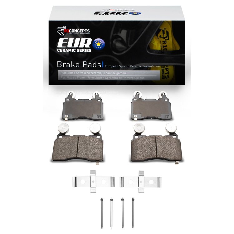 Euro Ceramic Brake Pads & Hardware Kit, 2010-2015 GM, Position: Front
