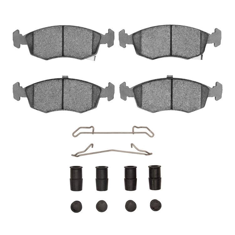 Euro Ceramic Brake Pads & Hardware Kit, 2012-2019 Mopar, Position: Front