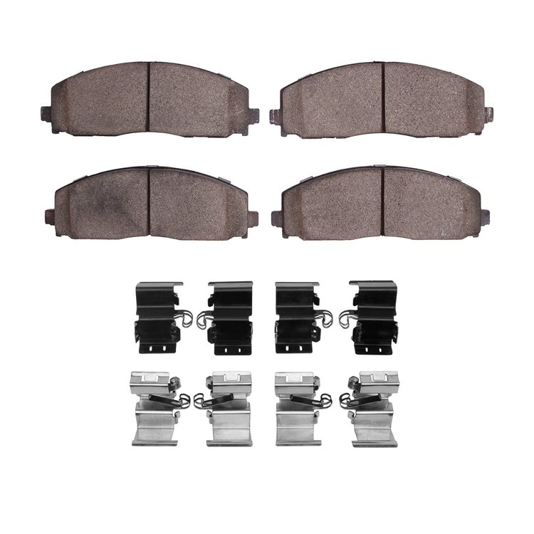 Euro Ceramic Brake Pads & Hardware Kit, Fits Select Fits Multiple Makes/Models, Position: Front