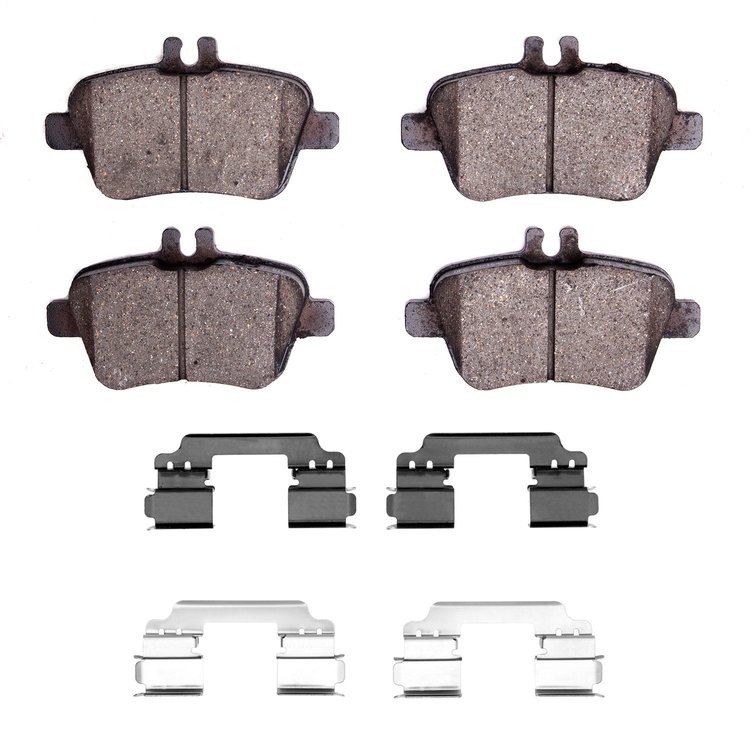 Euro Ceramic Brake Pads & Hardware Kit, 2014-2019 Mercedes-Benz, Position: Rear