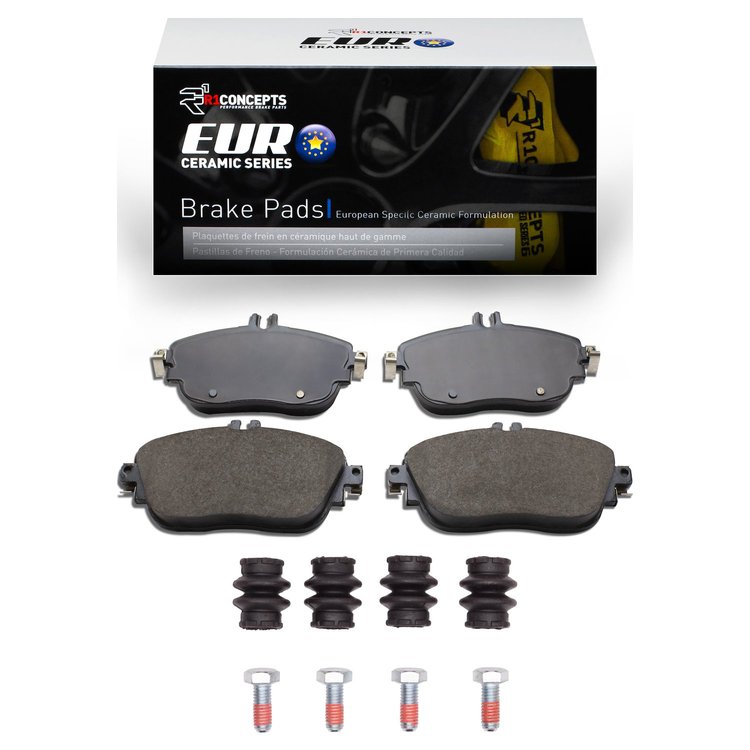 Euro Ceramic Brake Pads & Hardware Kit, 2012-2020 Fits Multiple Makes/Models, Position: Front