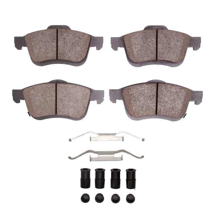 Euro Ceramic Brake Pads & Hardware Kit, 2014-2019 Mopar, Position: Front