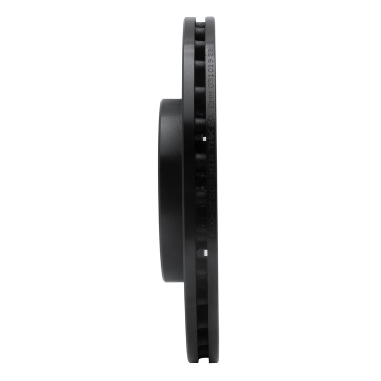E-Line Drilled & Slotted Black Brake Rotor, 2009-2019 Mopar, Position: Front Left