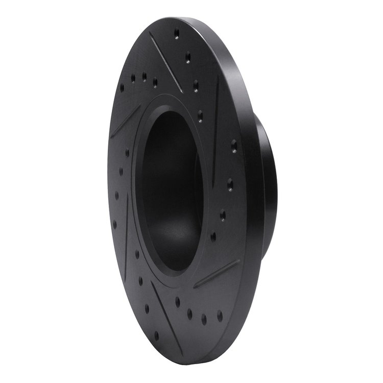 E-Line Drilled & Slotted Black Brake Rotor, 1974-1979 Fits Multiple Makes/Models, Position: Front Left