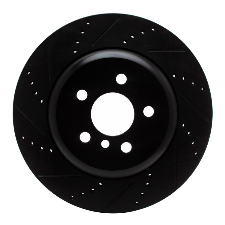 E-Line Drilled & Slotted Black Brake Rotor, Fits Select Fits Multiple Makes/Models, Position: Rear Right