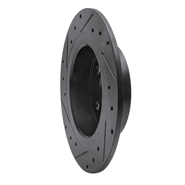 E-Line Drilled & Slotted Black Brake Rotor, Fits Select Fits Multiple Makes/Models, Position: Rear Right