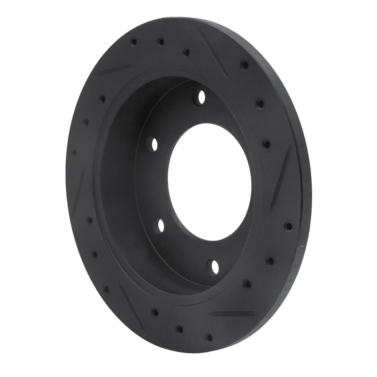 E-Line Drilled & Slotted Black Brake Rotor, 1988-1995 GM, Position: Rear Left