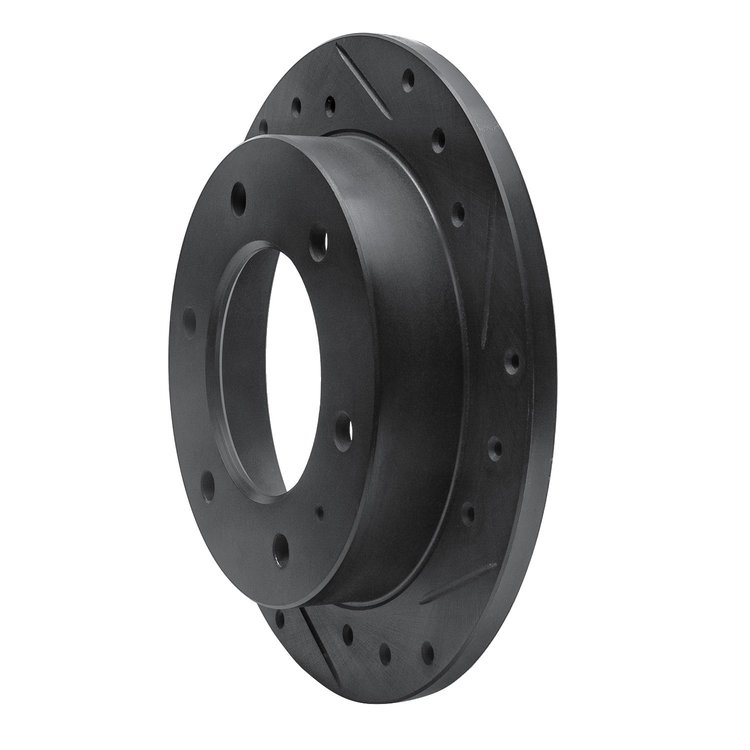 E-Line Drilled & Slotted Black Brake Rotor, 1988-1995 GM, Position: Rear Right