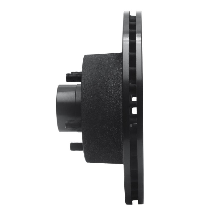 E-Line Drilled & Slotted Black Brake Rotor, 1973-1989 Mopar, Position: Front Left