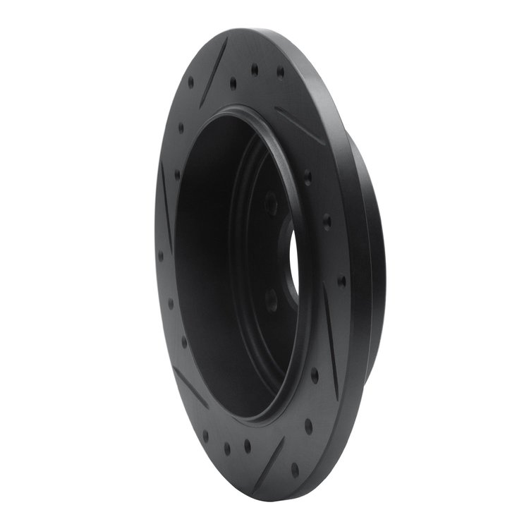 E-Line Drilled & Slotted Black Brake Rotor, 1988-1995 Fits Multiple Makes/Models, Position: Rear Right