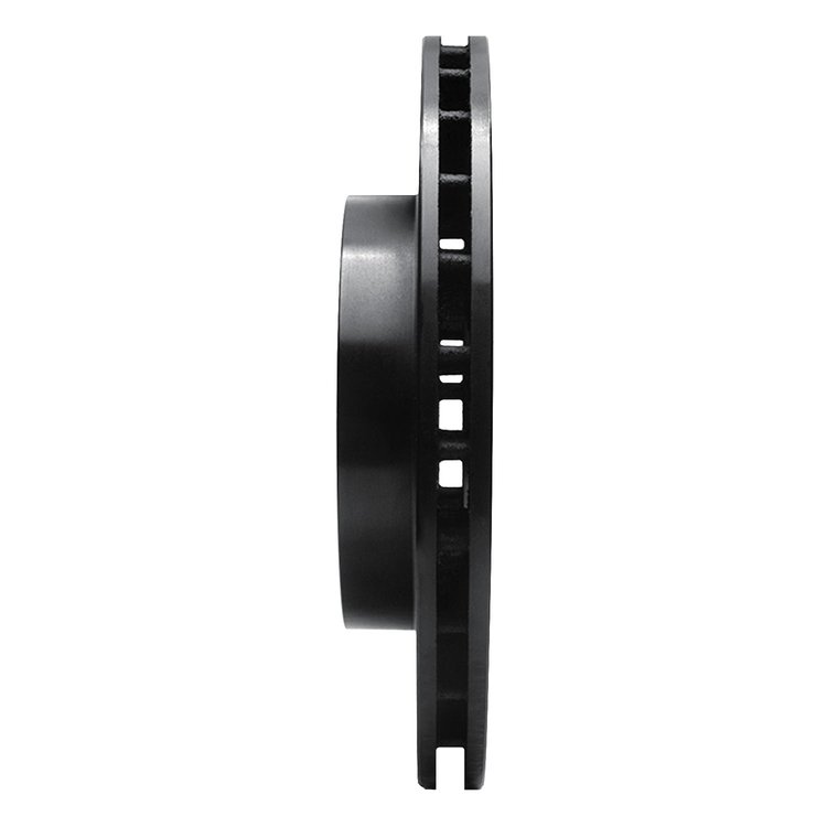 E-Line Drilled & Slotted Black Brake Rotor, 1993-1997 Mopar, Position: Front Left