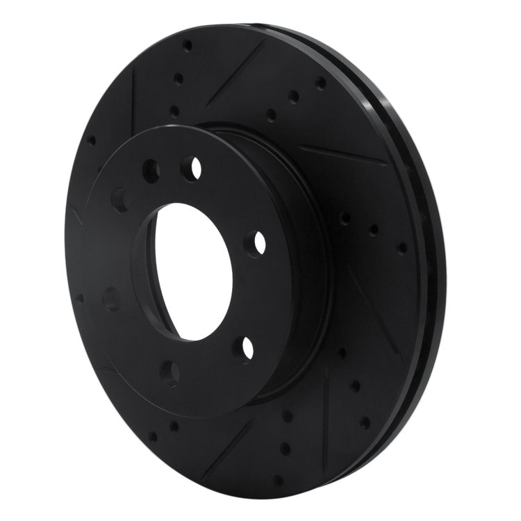 E-Line Drilled & Slotted Black Brake Rotor, Fits Select Fits Multiple Makes/Models, Position: Front Left
