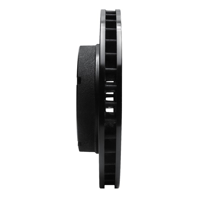 E-Line Drilled & Slotted Black Brake Rotor, 1980-1993 Mopar, Position: Front Left