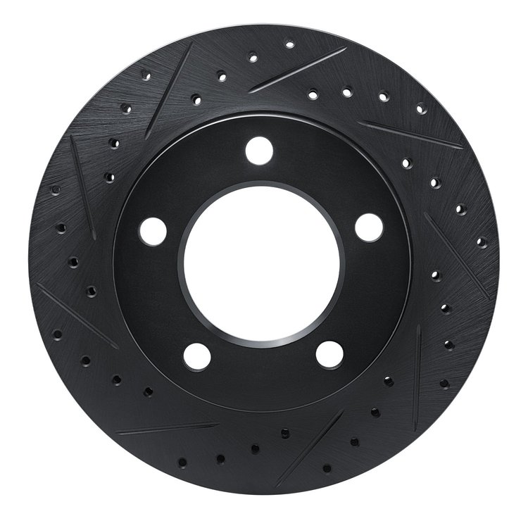 E-Line Drilled & Slotted Black Brake Rotor, 1974-1980 Fits Multiple Makes/Models, Position: Front Left
