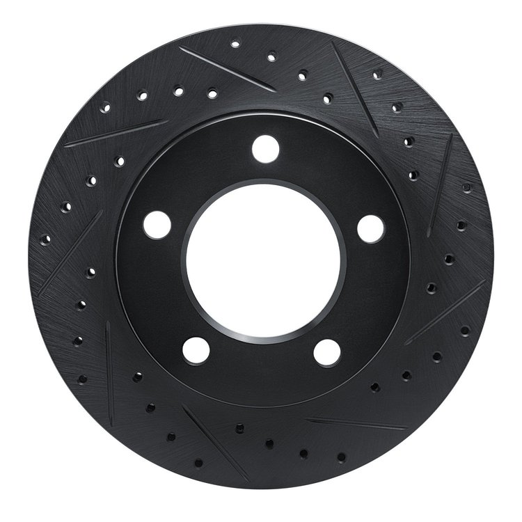 E-Line Drilled & Slotted Black Brake Rotor, 1974-1980 Fits Multiple Makes/Models, Position: Front Right