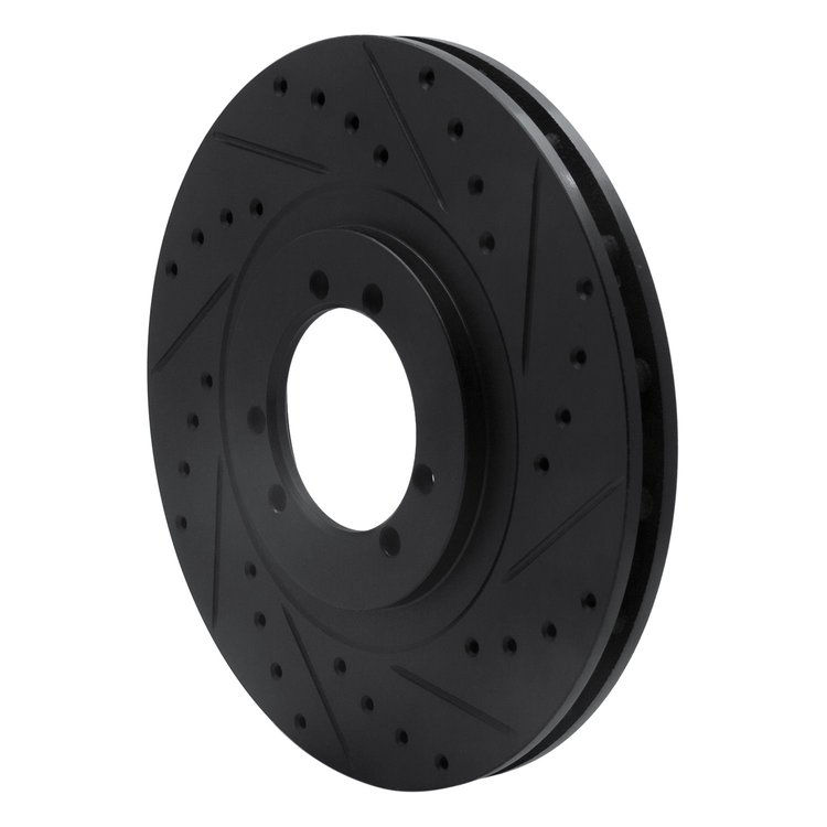 E-Line Drilled & Slotted Black Brake Rotor, 1996-2006 GM, Position: Front & Rear Right