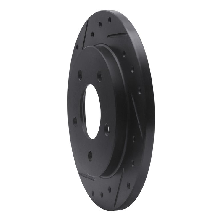 E-Line Drilled & Slotted Black Brake Rotor, 1988-1994 GM, Position: Rear Left