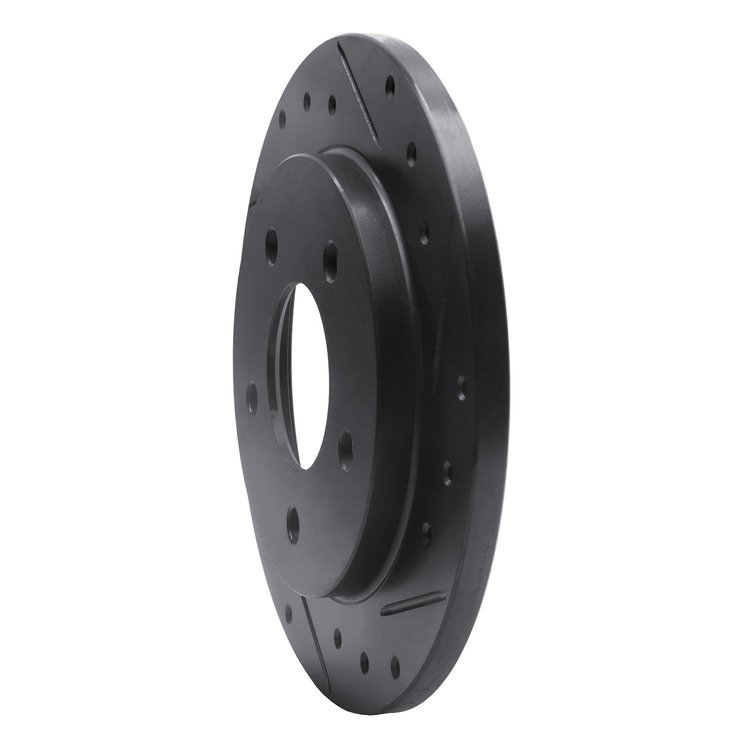 E-Line Drilled & Slotted Black Brake Rotor, 1988-1994 GM, Position: Rear Right