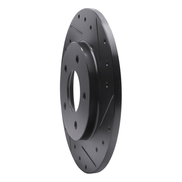 E-Line Drilled & Slotted Black Brake Rotor, 1994-1999 GM, Position: Rear Right