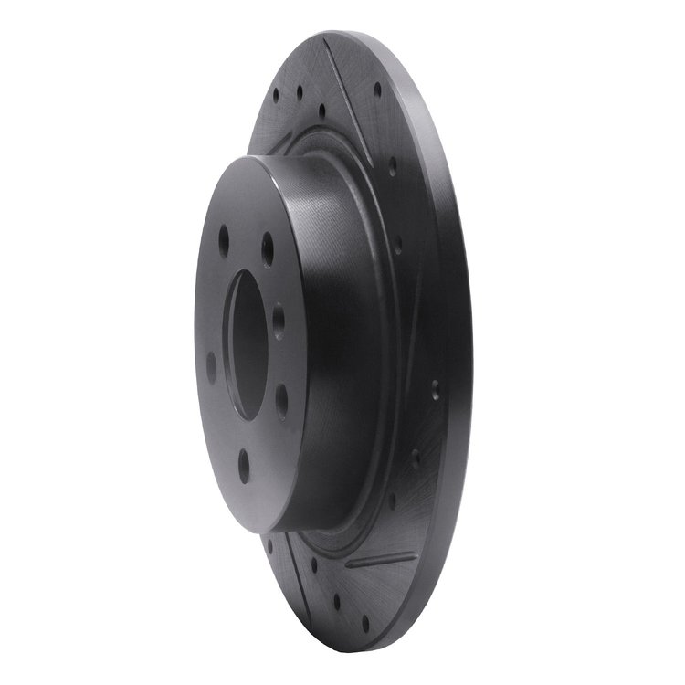 E-Line Drilled & Slotted Black Brake Rotor, 2006-2011 GM, Position: Rear Right