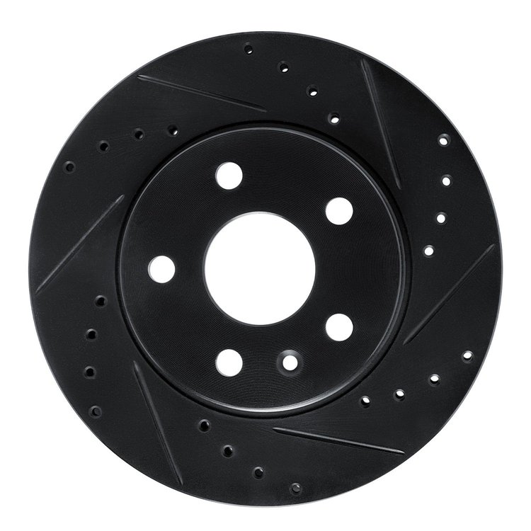 E-Line Drilled & Slotted Black Brake Rotor, 2011-2016 GM, Position: Front Right