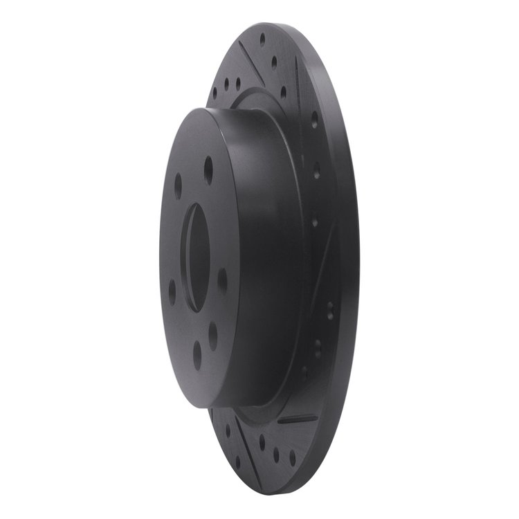 E-Line Drilled & Slotted Black Brake Rotor, 2011-2016 GM, Position: Rear Right