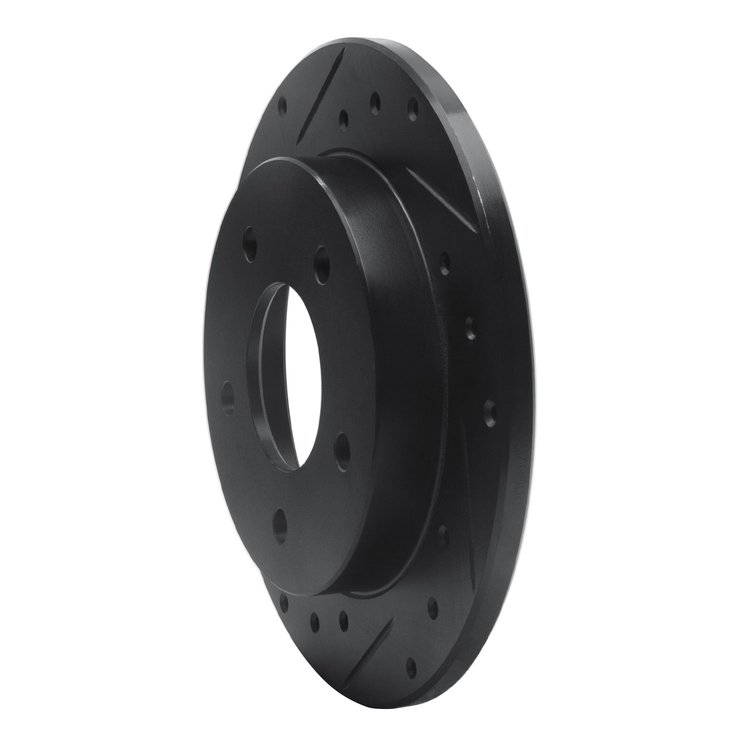 E-Line Drilled & Slotted Black Brake Rotor, 1986-1992 GM, Position: Rear Left