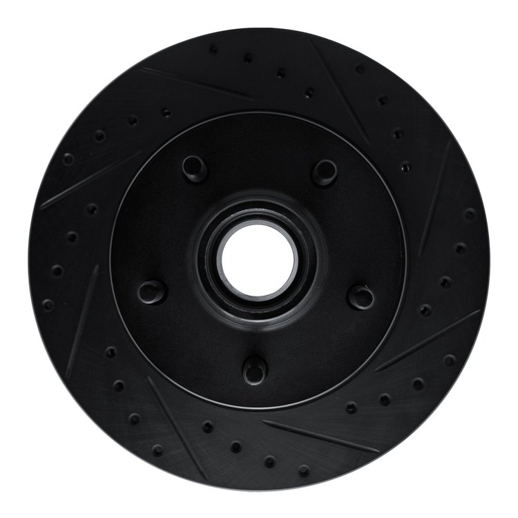 E-Line Drilled & Slotted Black Brake Rotor, 1990-1990 GM, Position: Front Right