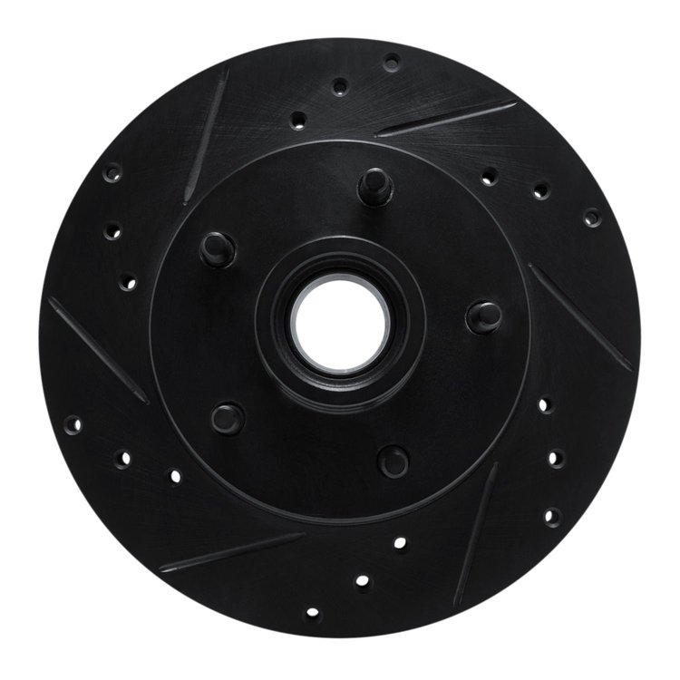 E-Line Drilled & Slotted Black Brake Rotor, 1978-1978 GM, Position: Front Left