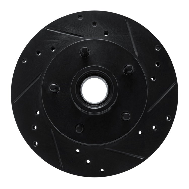 E-Line Drilled & Slotted Black Brake Rotor, 1978-1978 GM, Position: Front Right