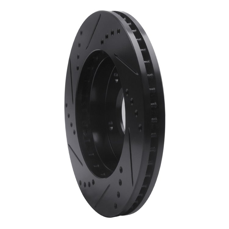 E-Line Drilled & Slotted Black Brake Rotor, 1979-1998 GM, Position: Front & Rear Right