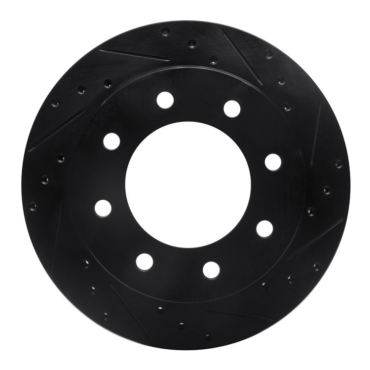E-Line Drilled & Slotted Black Brake Rotor, Fits Select Fits Multiple Makes/Models, Position: Rear Right