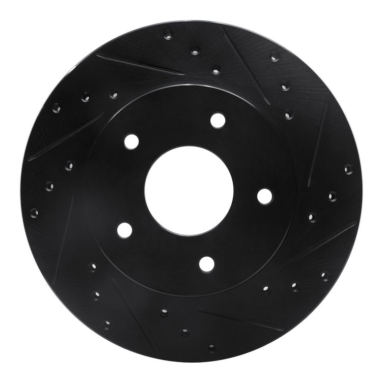 E-Line Drilled & Slotted Black Brake Rotor, 1978-1981 GM, Position: Rear Right