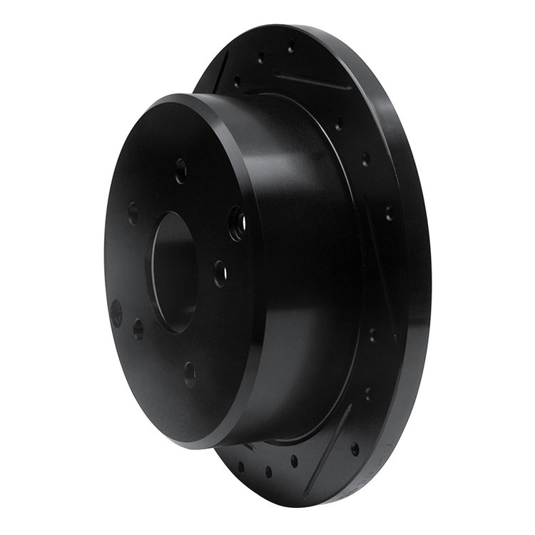E-Line Drilled & Slotted Black Brake Rotor, 2004-2004 GM, Position: Rear Left